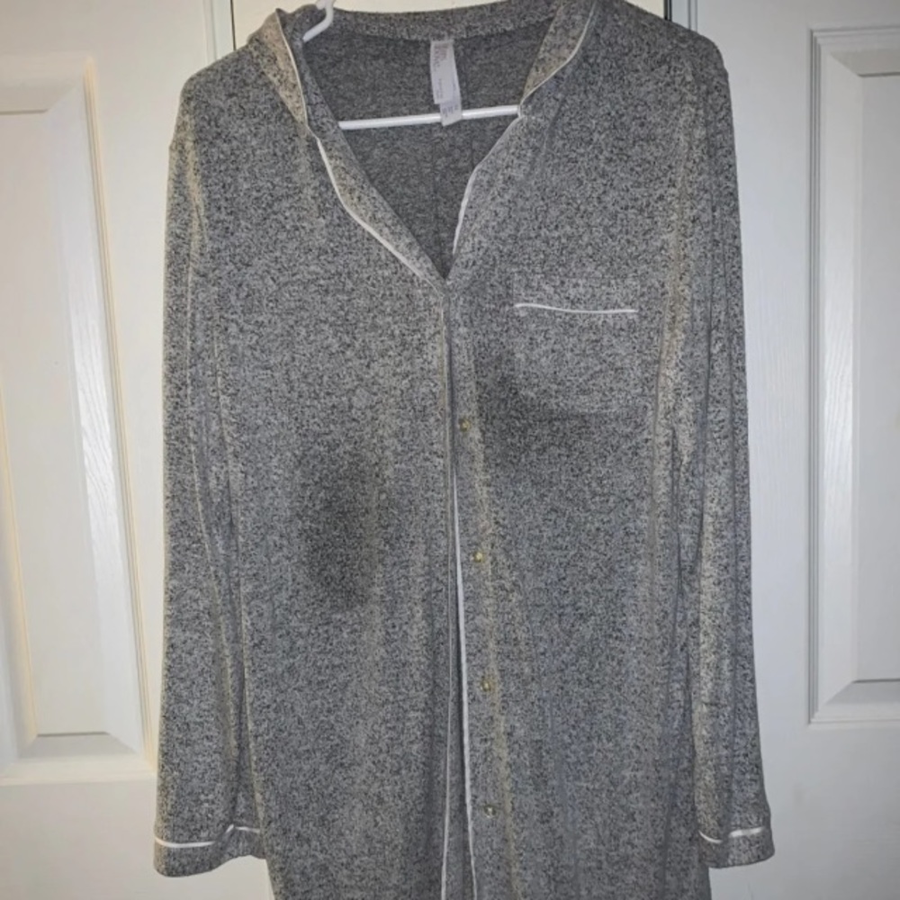 Grey woman’s bathrobe